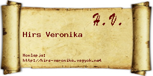 Hirs Veronika névjegykártya